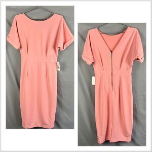 Alexia Admor Dress Womens S Jacqueline Pink Blush Sheath V Back Barbie Classic